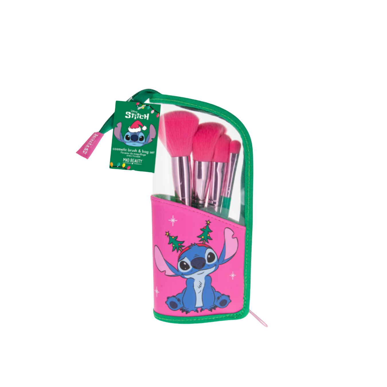 Mad Beauty Disney Stitchmas Cosmetic Brush & Bag Set