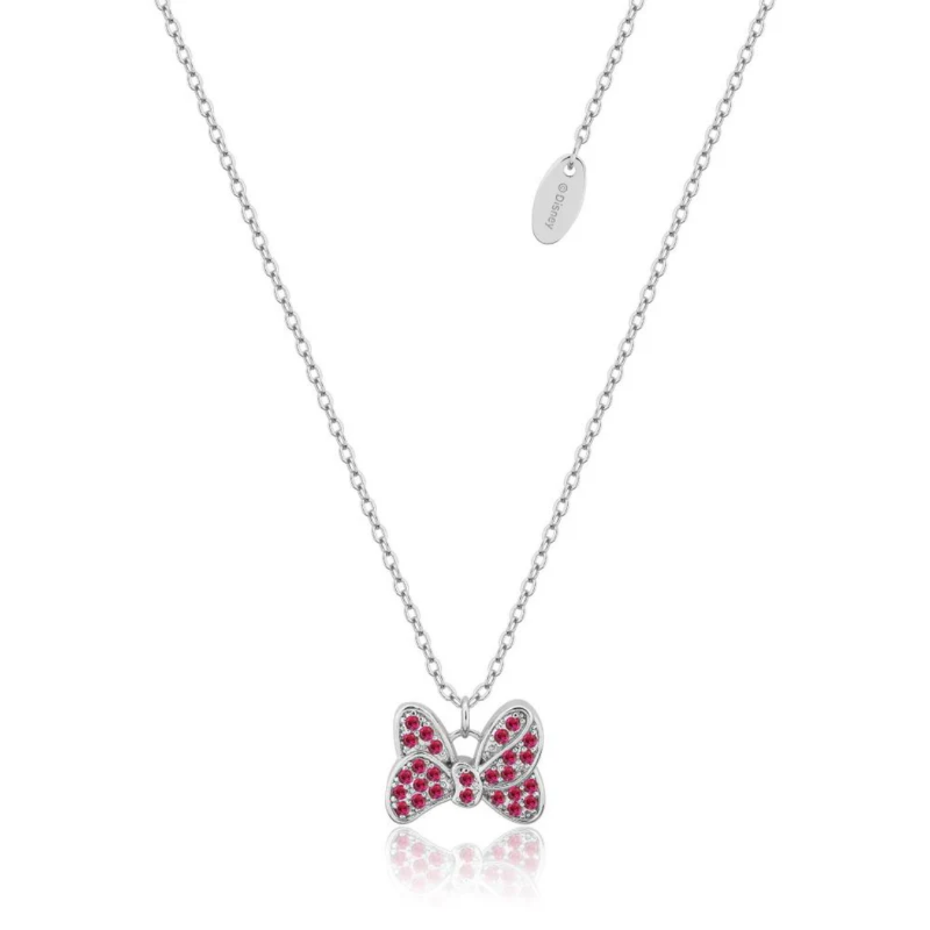 Couture Kingdom Disney Precious Metal Minnie Mouse Red Bow CZ Necklace