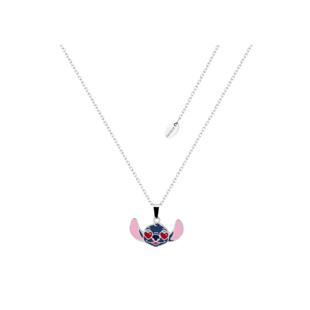 Disney Lilo and Stitch Heart Eyes Enamel Necklace & Studs